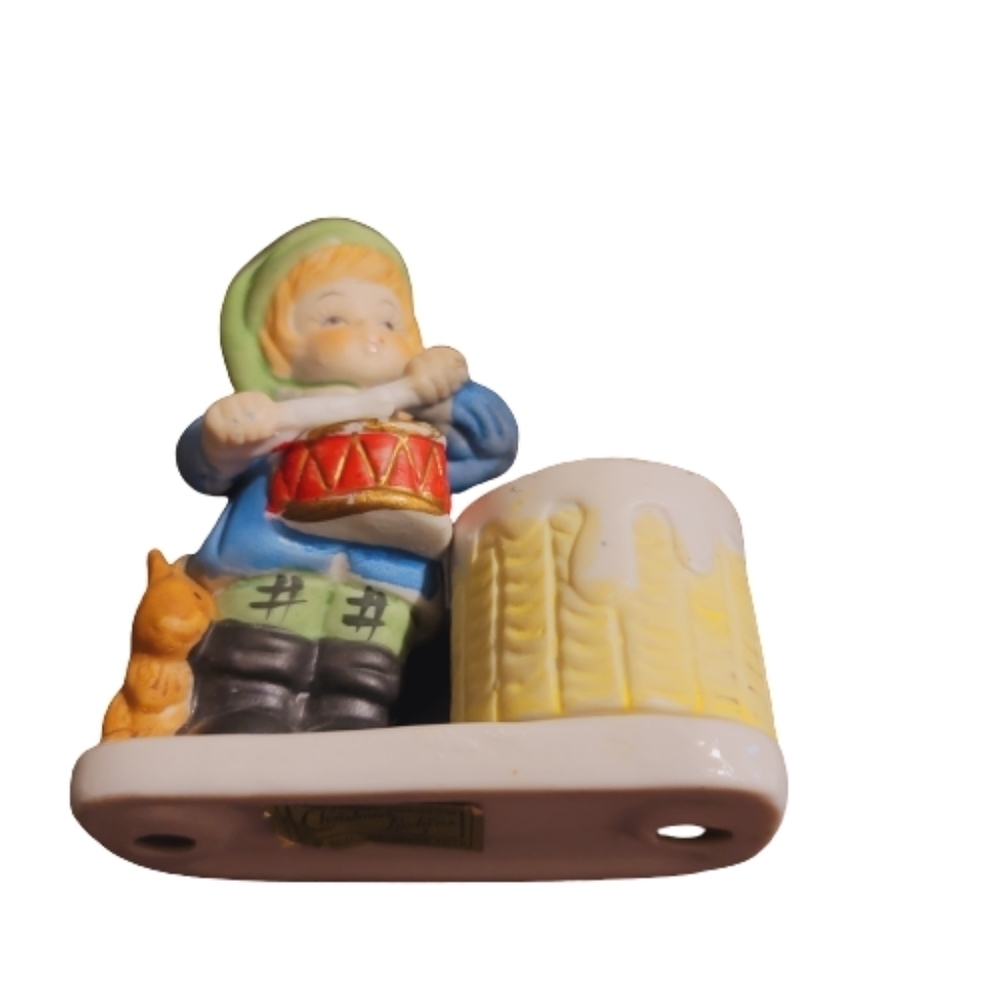 JASCO candle holder Vintage  1978 Christmas luvkins Little Drummer Boy Figurine